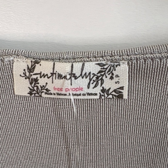 Free People Intimately Silver Gray Drape Front Bodysuit - Picture 3 of 5